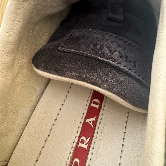 PRADA Authentic Women’s Navy Blue Suede Sneakers Size 6.5 (36.5 EU) - Picture 9 of 17